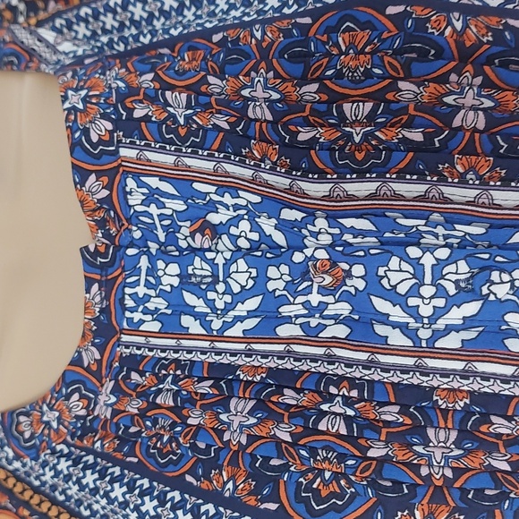 Daniel Rainn Blue and brown Patterned Blouse Womens Size S - Picture 4 of 10